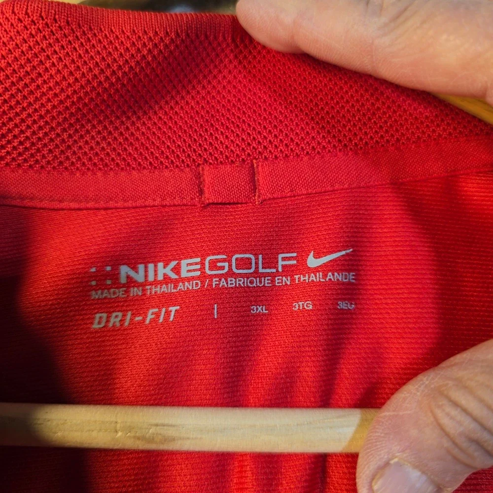 Nike Golf Dri-FIT Polo Shirt‎ Mens 3XL Red NFL Shield Short Sleeve Performance